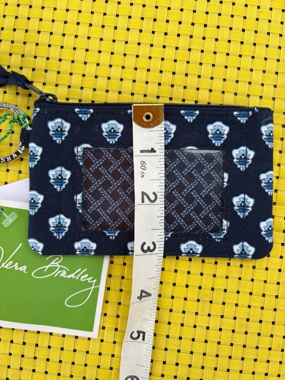 Vera Bradley Nantucket Navy Zip ID Card Case NWT